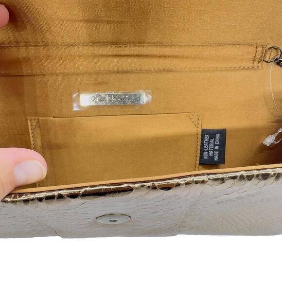 Kate Landry gold snake print small shoulder bag - Picture 5 of 6